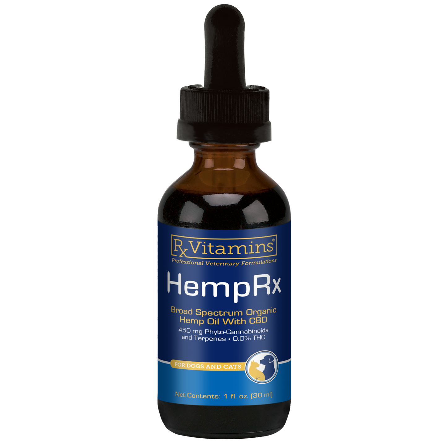 Rx Vitamins: Hemp Rx Organic Hemp Oil with CBD For Dogs & Cats